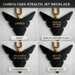 Personalized Carbon Fiber Jet Necklace - Aviation Pilot Gift