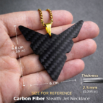 Personalized Carbon Fiber Jet Necklace - Aviation Pilot Gift