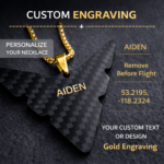 Personalized Carbon Fiber Jet Necklace - Aviation Pilot Gift