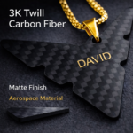 Personalized Carbon Fiber Jet Necklace - Aviation Pilot Gift