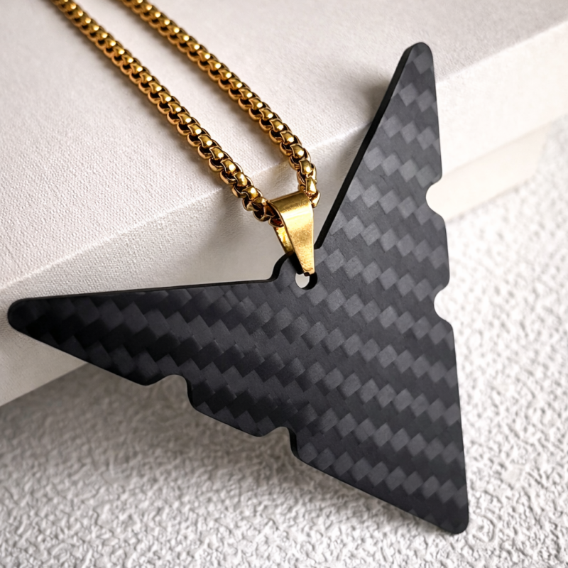 Personalized Carbon Fiber Jet Necklace - Aviation Pilot Gift