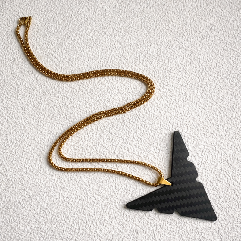 Personalized Carbon Fiber Jet Necklace - Aviation Pilot Gift