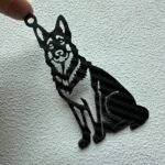 German Shepherd Carbon Fiber Keychain - Personalized Dog Lover Gift