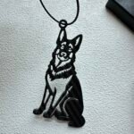 German Shepherd Carbon Fiber Keychain - Personalized Dog Lover Gift