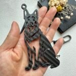 German Shepherd Carbon Fiber Keychain - Personalized Dog Lover Gift