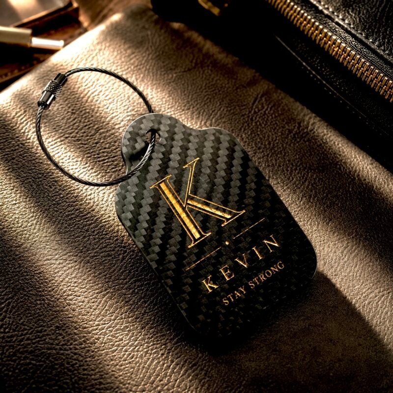 Personalized Carbon Fiber Shield Luggage Tag
