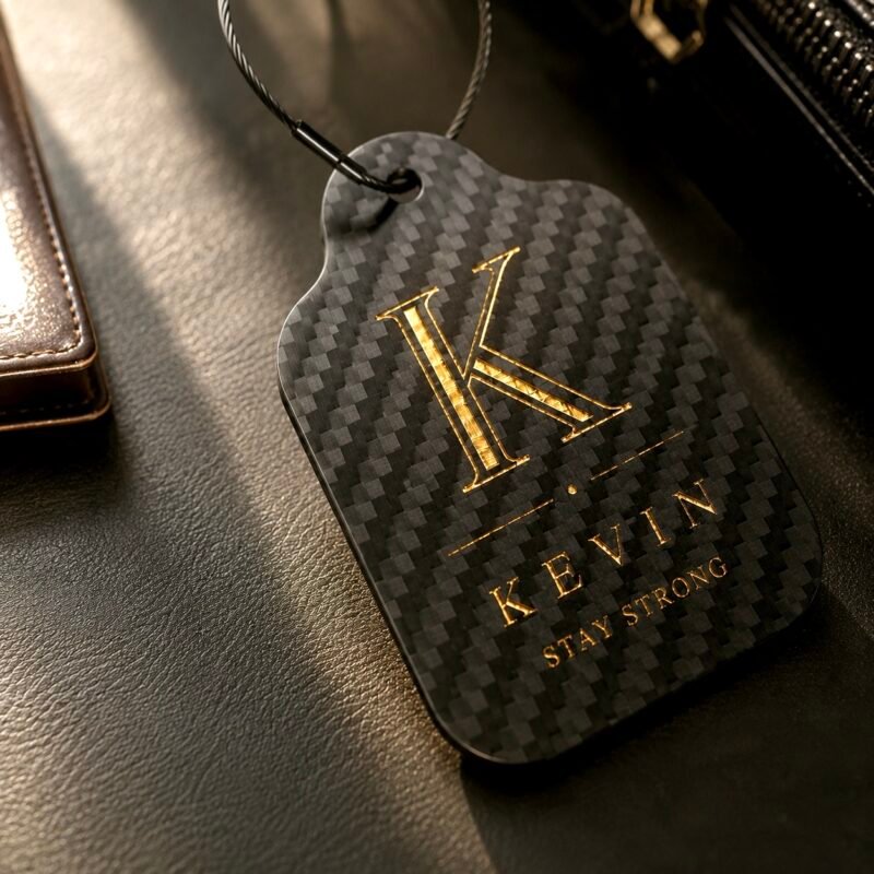 Personalized Carbon Fiber Shield Luggage Tag