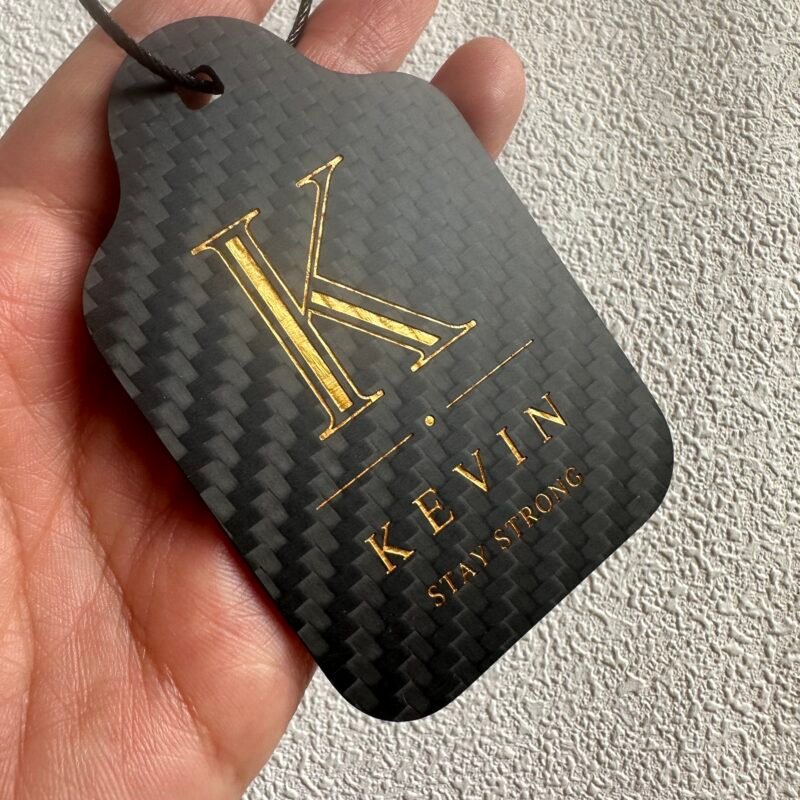 Personalized Carbon Fiber Shield Luggage Tag