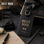 Best Man Luggage Tag, Personalized Groomsman Gift, Carbon Fiber Wedding Gift, Custom Best Man Travel Tag, Groomsmen Proposal Gift