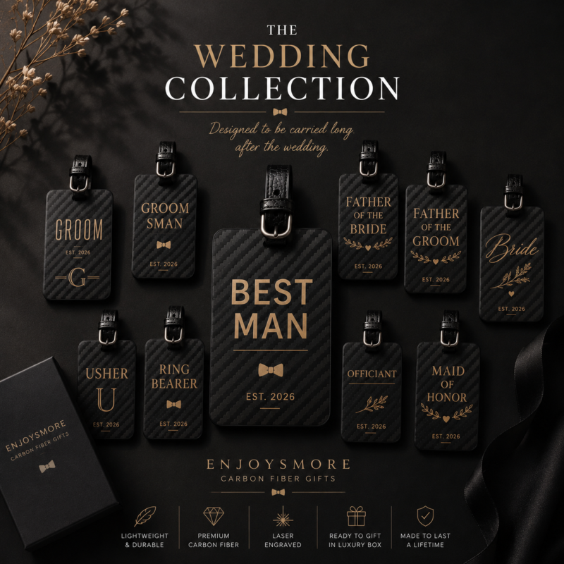 Best Man Luggage Tag, Personalized Groomsman Gift, Carbon Fiber Wedding Gift, Custom Best Man Travel Tag, Groomsmen Proposal Gift