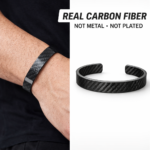 Mens Carbon Fiber Bracelet, Real Carbon Fiber Cuff Bracelet, Minimalist Mens Jewelry, Lightweight Bracelet for Men, Gift for Him