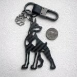 Personalized Doberman Gift for Men, Carbon Fiber Keychain, Father's Day Gift, Dog Dad Gift, Tactical EDC Backpack Charm for Him