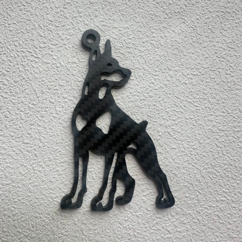 Personalized Doberman Gift for Men, Carbon Fiber Keychain, Father's Day Gift, Dog Dad Gift, Tactical EDC Backpack Charm for Him