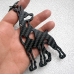 Personalized Doberman Gift for Men, Carbon Fiber Keychain, Father's Day Gift, Dog Dad Gift, Tactical EDC Backpack Charm for Him