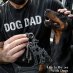 Personalized Doberman Gift for Men, Carbon Fiber Keychain, Father's Day Gift, Dog Dad Gift, Tactical EDC Backpack Charm for Him