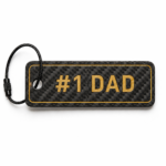 Dad Gift Carbon Fiber EDC Keychain, Minimalist Key Tag backpack bag charm for Father