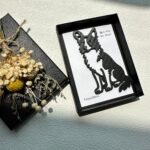 Gift for Dog Dad Border Collie Keychain Carbon Fiber Dog Lover Gift Personalized Pet Memorial Gift for Him EDC