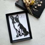 Gift for Dog Dad Border Collie Keychain Carbon Fiber Dog Lover Gift Personalized Pet Memorial Gift for Him EDC