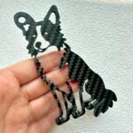 Gift for Dog Dad Border Collie Keychain Carbon Fiber Dog Lover Gift Personalized Pet Memorial Gift for Him EDC