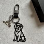 Golden Retriever Keychain Carbon Fiber Dog Keyring, Dog Lover Gift, Pet Memorial Gift, Cool Puppy, Dog Dad Gift, Personalized Dog Keychain