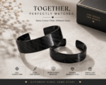 Matching Carbon Fiber Bracelet Set for Couples, Anniversary Gift for Him and Her, Personalized Couple Bracelets, Wedding Gift