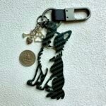 Gift for Dog Dad Border Collie Keychain Carbon Fiber Dog Lover Gift Personalized Pet Memorial Gift for Him EDC