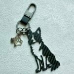 Gift for Dog Dad Border Collie Keychain Carbon Fiber Dog Lover Gift Personalized Pet Memorial Gift for Him EDC