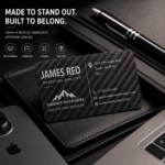 Luxury Carbon Fiber Business Card, Personalized Laser Engraved Business Card, Executive Name Card, Custom Corporate Gift, Networking Card