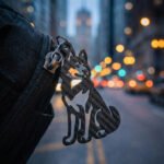 Siberian Husky Keychain Carbon Fiber Dog Dad Gift Husky Lover Gift for Him Personalized Minimalist Pet Memorial Gift EDC