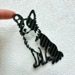 Gift for Dog Dad Border Collie Keychain Carbon Fiber Dog Lover Gift Personalized Pet Memorial Gift for Him EDC