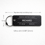 Remove Before Flight Carbon Fiber Name Tag Personalized Gift for Him Aviation Keychain Custom Pilot Minimalist EDC Tech Gift