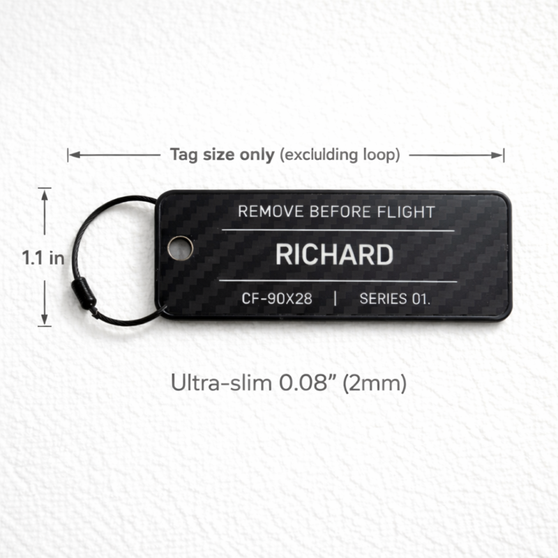 Remove Before Flight Carbon Fiber Name Tag Personalized Gift for Him Aviation Keychain Custom Pilot Minimalist EDC Tech Gift