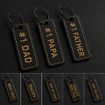 Dad Gift Carbon Fiber EDC Keychain, Minimalist Key Tag backpack bag charm for Father