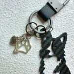 Gift for Dog Dad Border Collie Keychain Carbon Fiber Dog Lover Gift Personalized Pet Memorial Gift for Him EDC