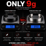 Carbon Fiber Bracelet for Men, Lightweight Cuff, S,M,L, Birthday Gift for Husband, Tech Lover Gift