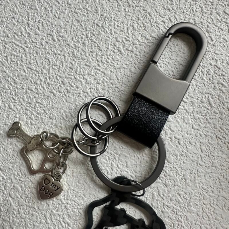 Golden Retriever Keychain Carbon Fiber Dog Keyring, Dog Lover Gift, Pet Memorial Gift, Cool Puppy, Dog Dad Gift, Personalized Dog Keychain