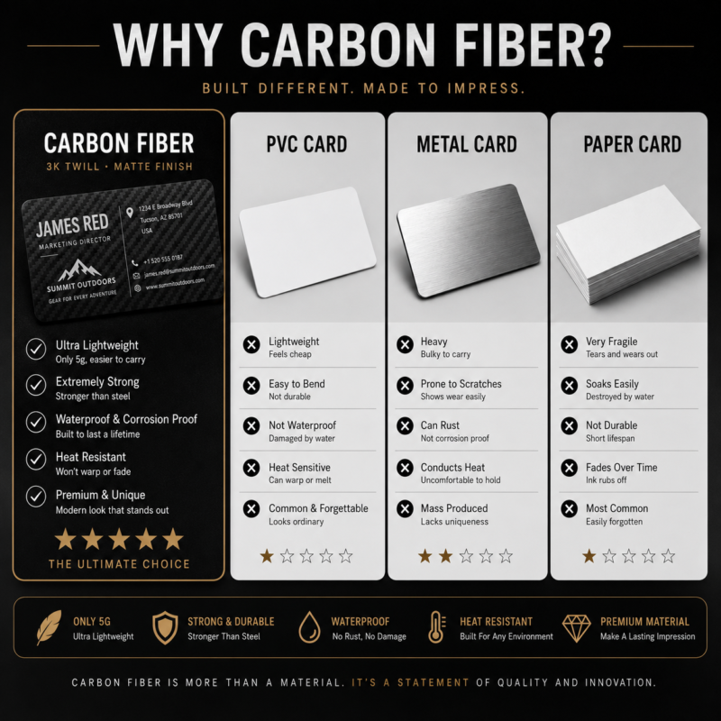 Luxury Carbon Fiber Business Card, Personalized Laser Engraved Business Card, Executive Name Card, Custom Corporate Gift, Networking Card