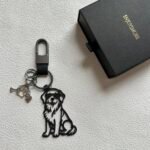 Golden Retriever Keychain Carbon Fiber Dog Keyring, Dog Lover Gift, Pet Memorial Gift, Cool Puppy, Dog Dad Gift, Personalized Dog Keychain